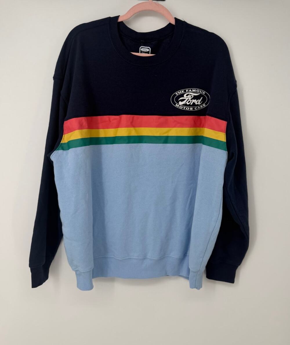 Ford Fleece Lined Color block Pullover Womens Size XXL